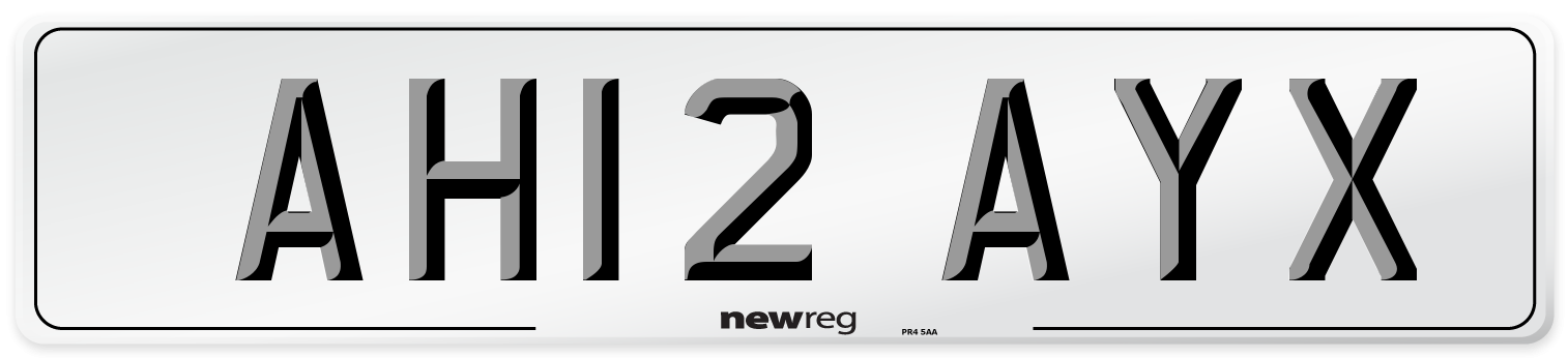 AH12 AYX Number Plate from New Reg